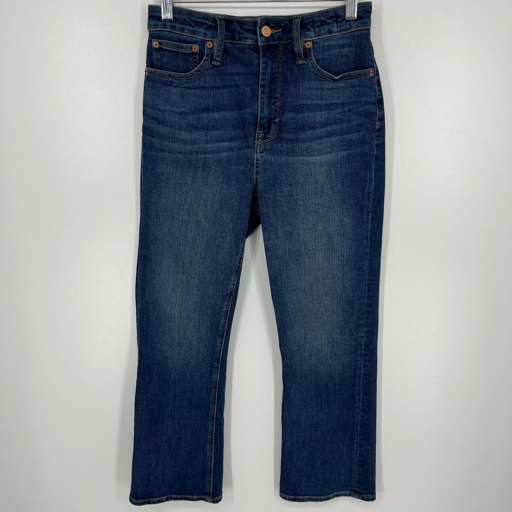 J.Crew Curvy Billie Demi-Boot Jeans High Rise Dark Wash Stretch Size 27